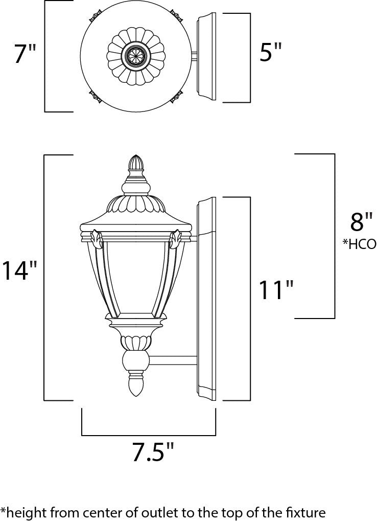 Maxim Morrow Bay Cast 1-Light Outdoor Wall Lantern in Earth Tone 3183WGET