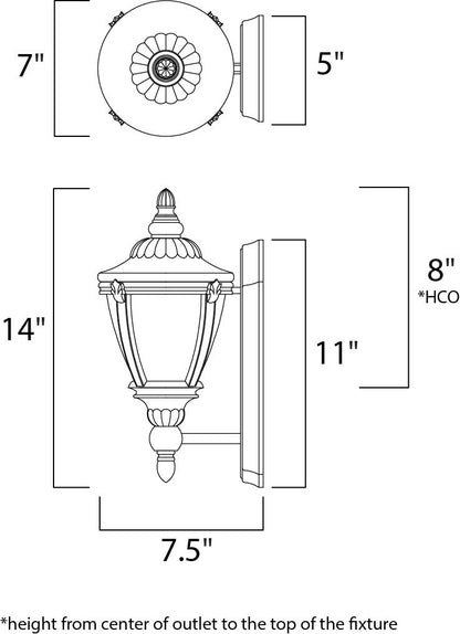 Maxim Morrow Bay Cast 1-Light Outdoor Wall Lantern in Earth Tone 3183WGET