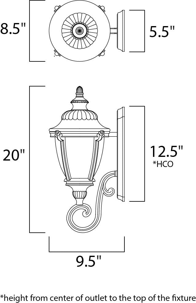 Maxim Morrow Bay Cast 1-Light Outdoor Wall Lantern in Earth Tone 3184WGET