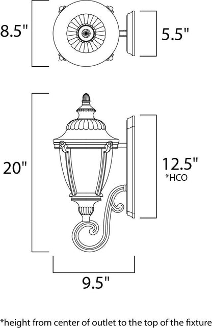 Maxim Morrow Bay Cast 1-Light Outdoor Wall Lantern in Earth Tone 3184WGET