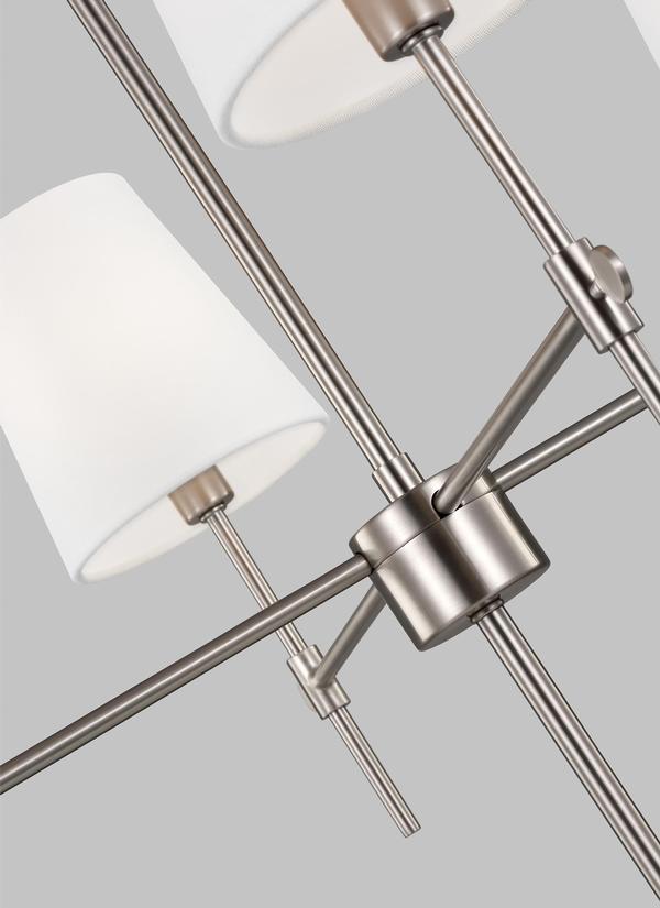 Visual Comfort Studio Thomas O'Brien Baker Four Light Small Chandelier in Brushed Nickel 3187204EN-962