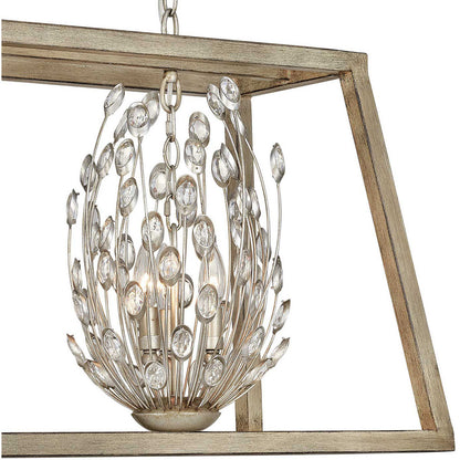 Hinkley Lighting Loren Six Light Open Frame Linear Silver Leaf 3188SL