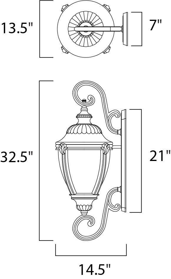 Maxim Morrow Bay Cast 3-Light Outdoor Wall Lantern in Earth Tone 3189WGET