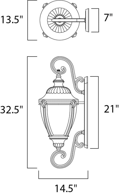 Maxim Morrow Bay Cast 3-Light Outdoor Wall Lantern in Earth Tone 3189WGET