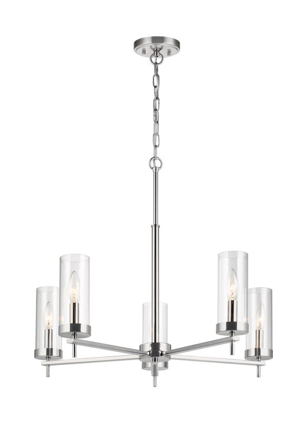 Visual Comfort Studio Sean Lavin Zire Five Light Chandelier in Chrome 3190305EN-05