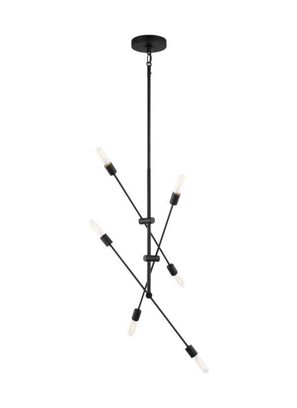 Visual Comfort Studio Sean Lavin Axis Six Light Large Chandelier in Midnight Black 3200506-112