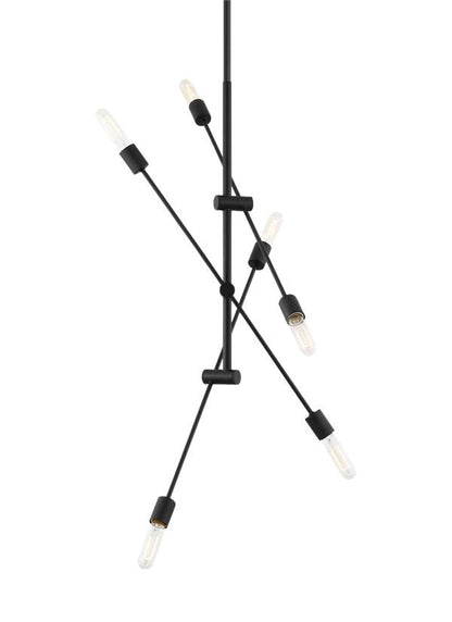 Visual Comfort Studio Sean Lavin Axis Six Light Large Chandelier in Midnight Black 3200506-112