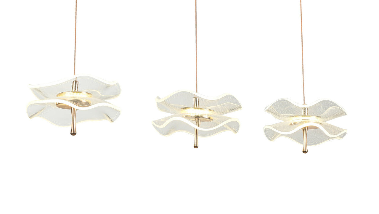 Arnsberg Butterfly 3-Light LED Pendant in Black/Gold 320710332