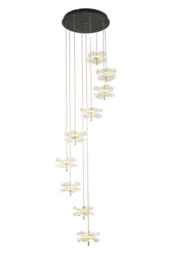 Arnsberg Butterfly 9-Light LED Pendant in Black/Gold 320710932