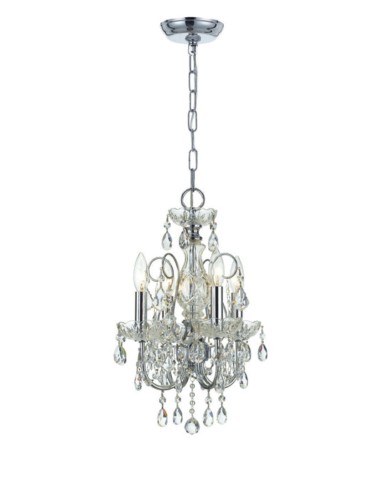 Crystorama Imperial 4 Light Clear Italian Crystal Polished Chrome Mini Chandelier 3224-CH-CL-I