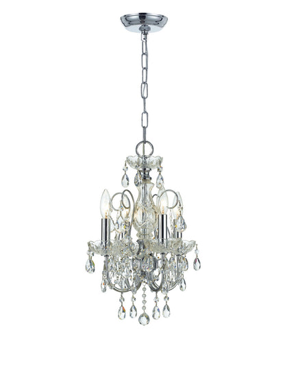 Crystorama Imperial 4 Light Hand Cut Crystal Polished Chrome Mini Chandelier 3224-CH-CL-MWP