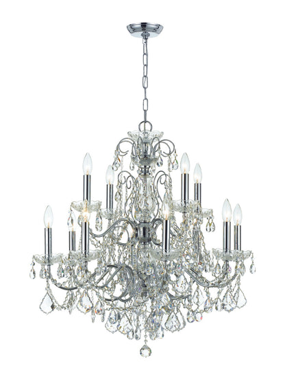 Crystorama Imperial 12 Light Spectra Crystal Polished Chrome Chandelier 3228-CH-CL-SAQ