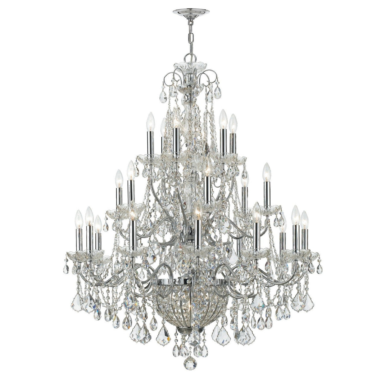 Crystorama Imperial 26 Light Hand Cut Crystal Polished Chrome Chandelier 3229-CH-CL-MWP