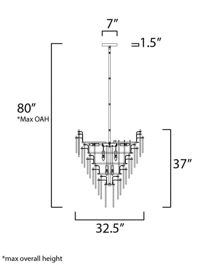 Maxim Majestic 21-Light Chandelier in Gold Leaf 32328CLCMPGL