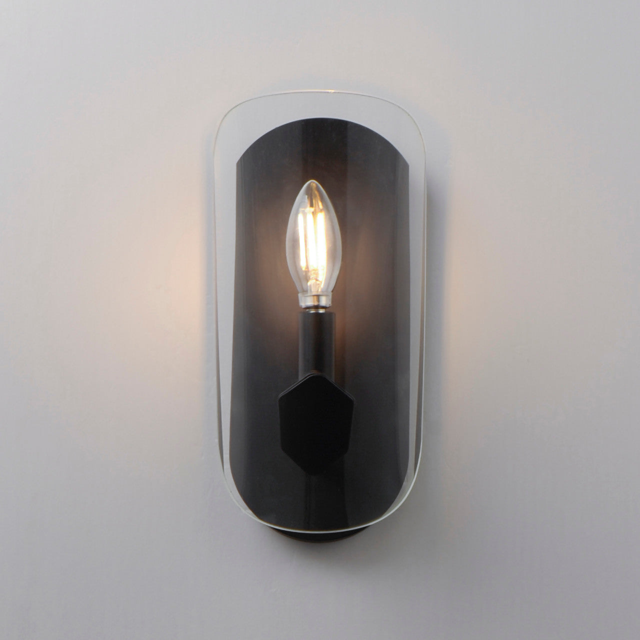 Maxim Armory 1-Light Wall Sconce in Black 32351CLBK