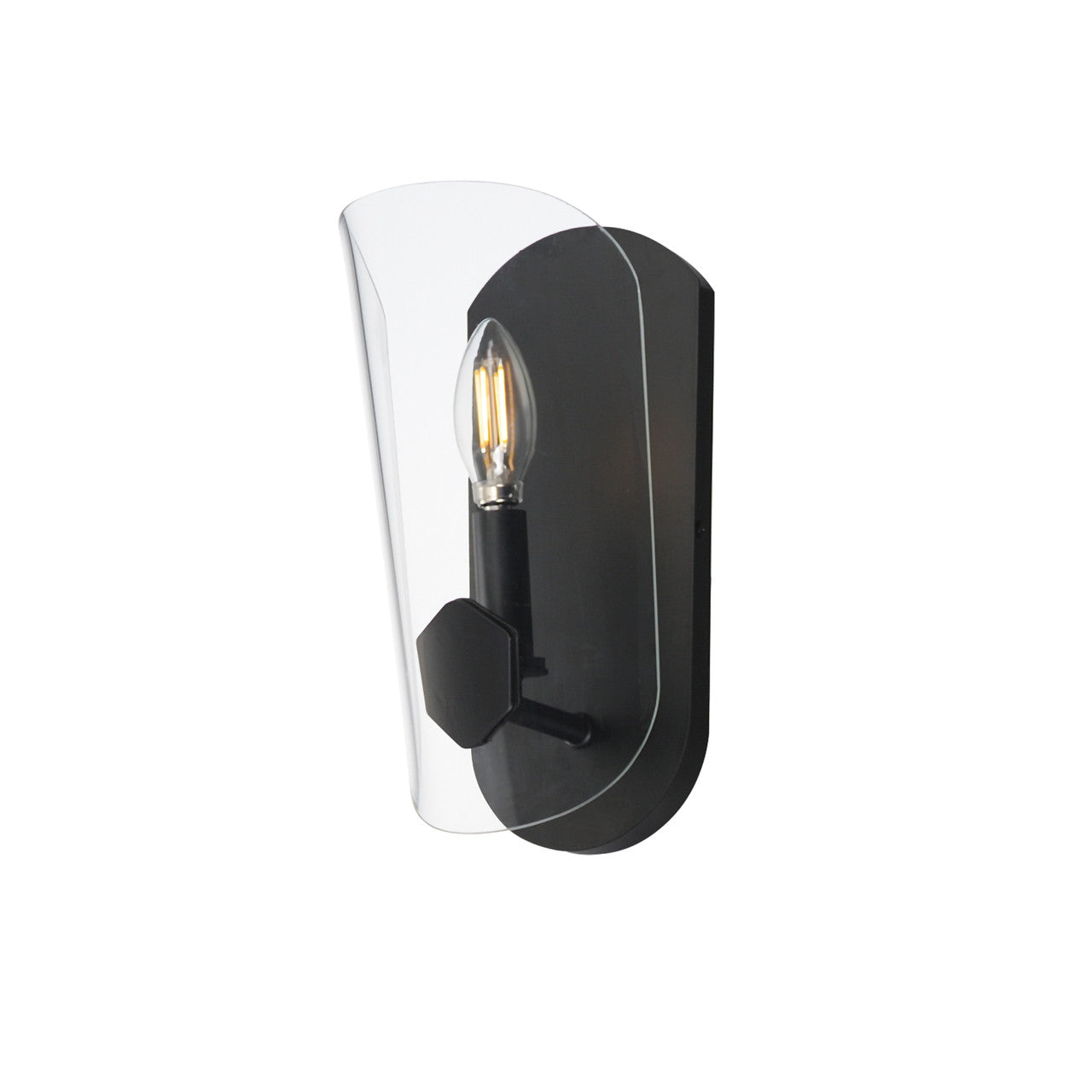 Maxim Armory 1-Light Wall Sconce in Black 32351CLBK