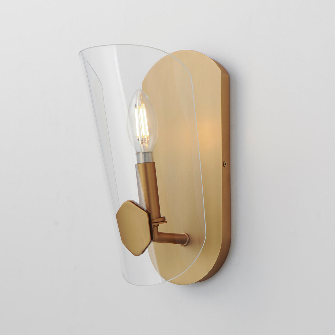 Maxim Armory 1-Light Wall Sconce in Natural Aged Brass 32351CLNAB