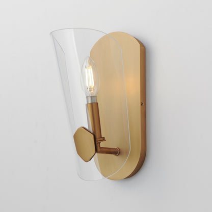 Maxim Armory 1-Light Wall Sconce in Natural Aged Brass 32351CLNAB