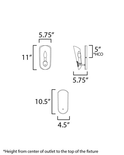 Maxim Armory 1-Light Wall Sconce in Black 32351CLBK