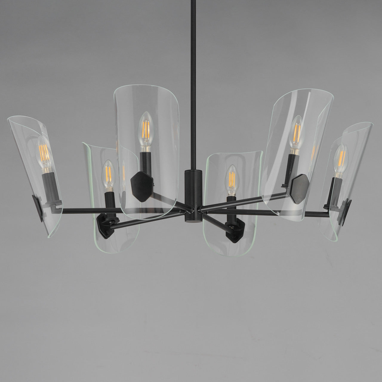 Maxim Armory 6-Light Chandelier in Black 32356CLBK