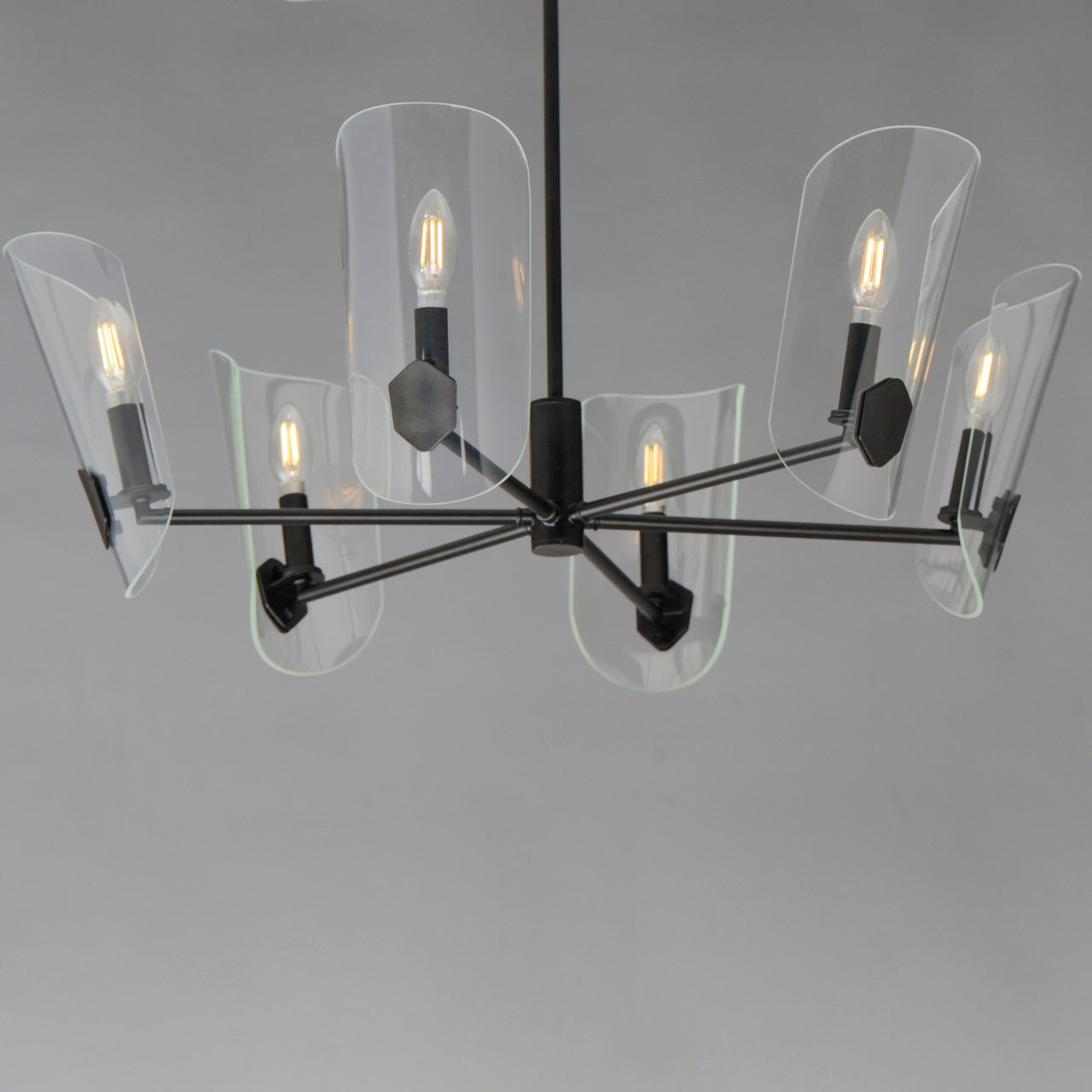 Maxim Armory 6-Light Chandelier in Black 32356CLBK