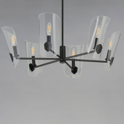 Maxim Armory 6-Light Chandelier in Black 32356CLBK