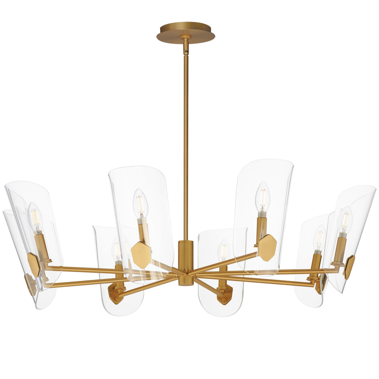 Maxim Armory 8-Light Chandelier in Natural Aged Brass 32358CLNAB