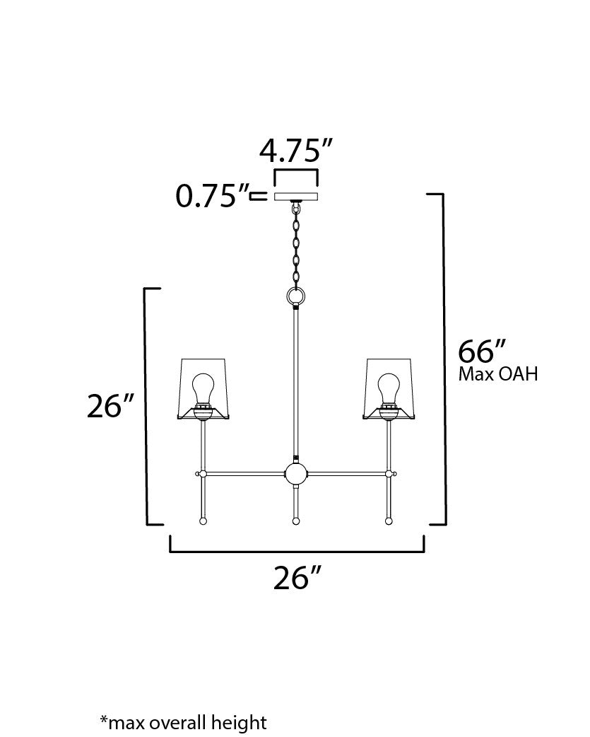 Maxim Huntington 4-Light Chandelier in Satin Nickel 32364WTSN