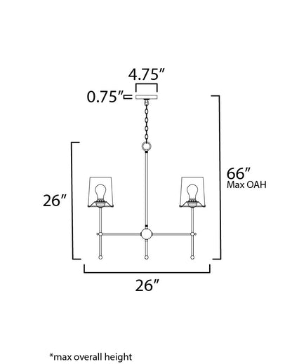 Maxim Huntington 4-Light Chandelier in Satin Nickel 32364WTSN