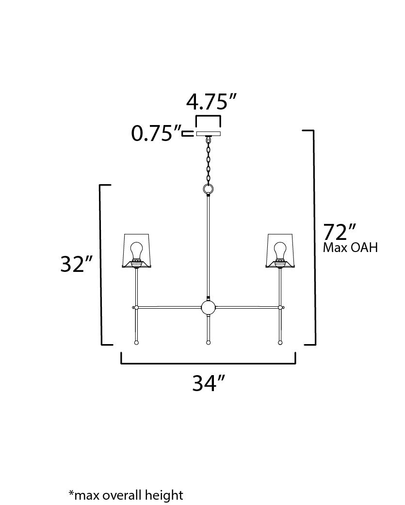 Maxim Huntington 6-Light Chandelier in Satin Nickel 32366WTSN