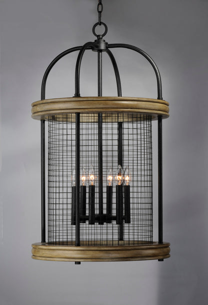 Maxim Lancaster 6-Light Pendant in Driftwood / Black 32387DWBK