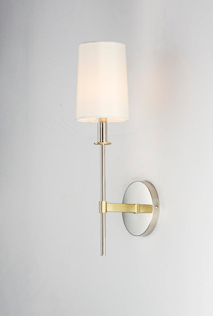 Maxim Uptown 1-Light Wall Sconce in Satin Brass / Polished Nickel 32391OFSBRPN