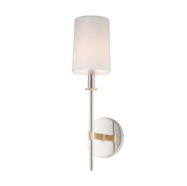 Maxim Uptown 1-Light Wall Sconce in Satin Brass / Polished Nickel 32391OFSBRPN