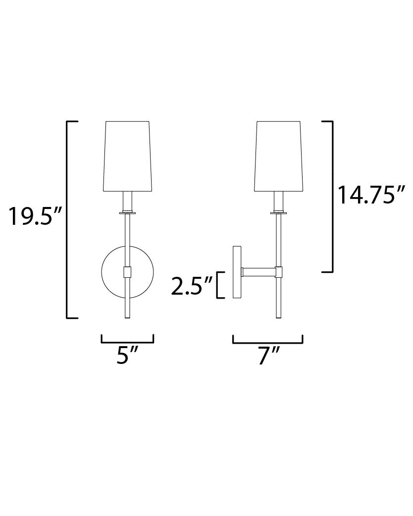 Maxim Uptown 1-Light Wall Sconce in Satin Brass / Polished Nickel 32391OFSBRPN