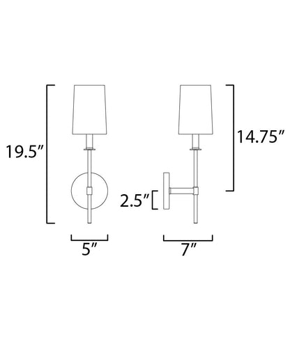 Maxim Uptown 1-Light Wall Sconce in Satin Brass / Polished Nickel 32391OFSBRPN