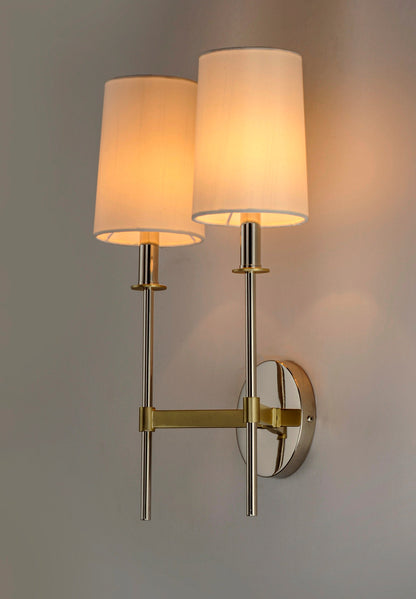 Maxim Uptown 2-Light Wall Sconce in Satin Brass / Polished Nickel 32392OFSBRPN