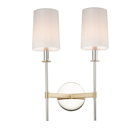 Maxim Uptown 2-Light Wall Sconce in Satin Brass / Polished Nickel 32392OFSBRPN