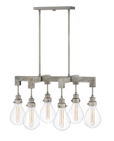 Hinkley Lighting Denton Medium Six Light Linear Pewter 3268PW