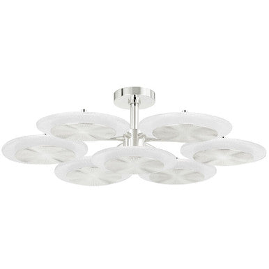 Corbett Lighting 7 LIGHT SEMI FLUSH in Polished Nickel 328-38-PN