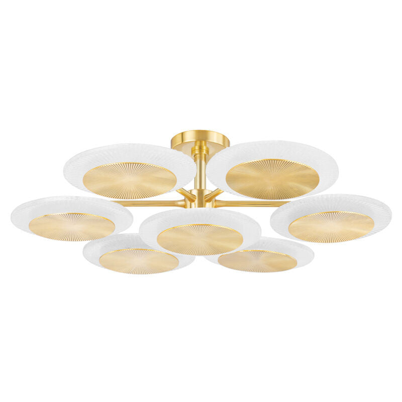 Corbett Lighting Topaz Semi Flush in Vintage Polished Brass 328-38-VPB