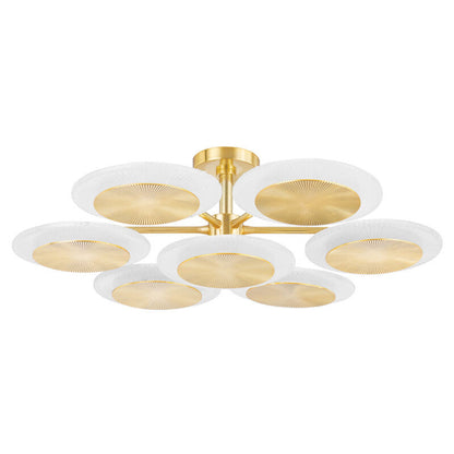 Corbett Lighting Topaz Semi Flush in Vintage Polished Brass 328-38-VPB