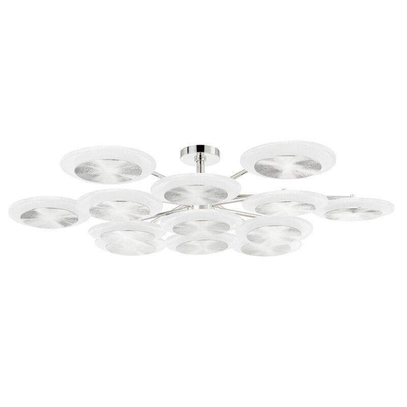 Corbett Lighting Topaz Semi Flush in Polished Nickel 328-57-PN