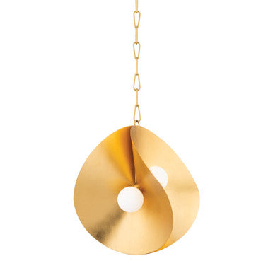 Corbett Lighting Peony Pendant in Gold Leaf 330-18-GL