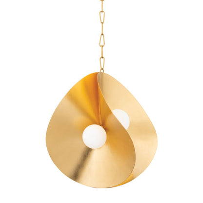 Corbett Lighting Peony Pendant in Gold Leaf 330-24-GL