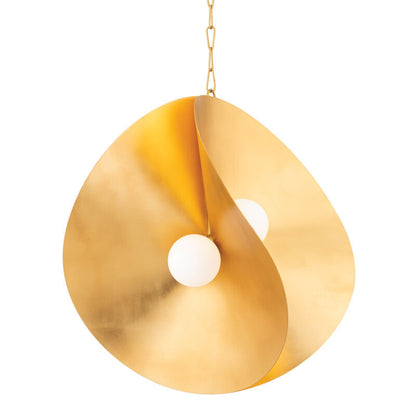 Corbett Lighting Peony Pendant in Gold Leaf 330-30-GL