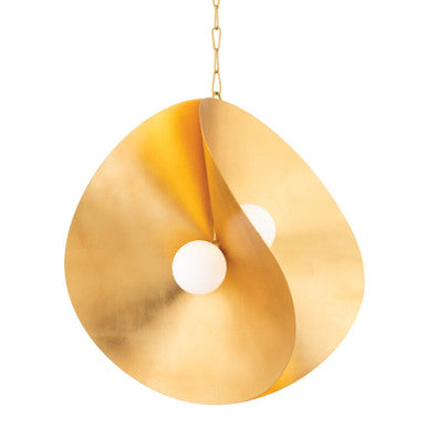 Corbett Lighting Peony Pendant in Gold Leaf 330-30-GL