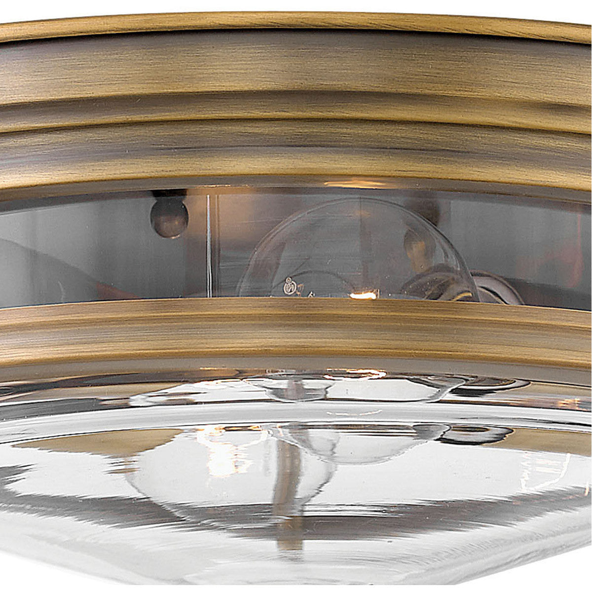 Hinkley Lighting Hadley Medium Flush Mount Brushed Bronze with Clear glass Clear Seedy Glass 3302BR-CL