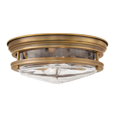 Hinkley Lighting Hadley Medium Flush Mount Brushed Bronze with Clear glass Clear Seedy Glass 3302BR-CL