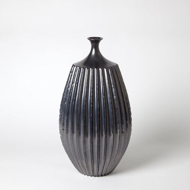 Global Views Studio A Home Sawtooth Vase-Graphite-Med 7.10307