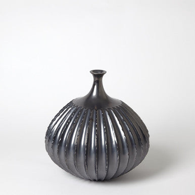 Global Views Studio A Home Sawtooth Vase-Graphite-Small 7.10308